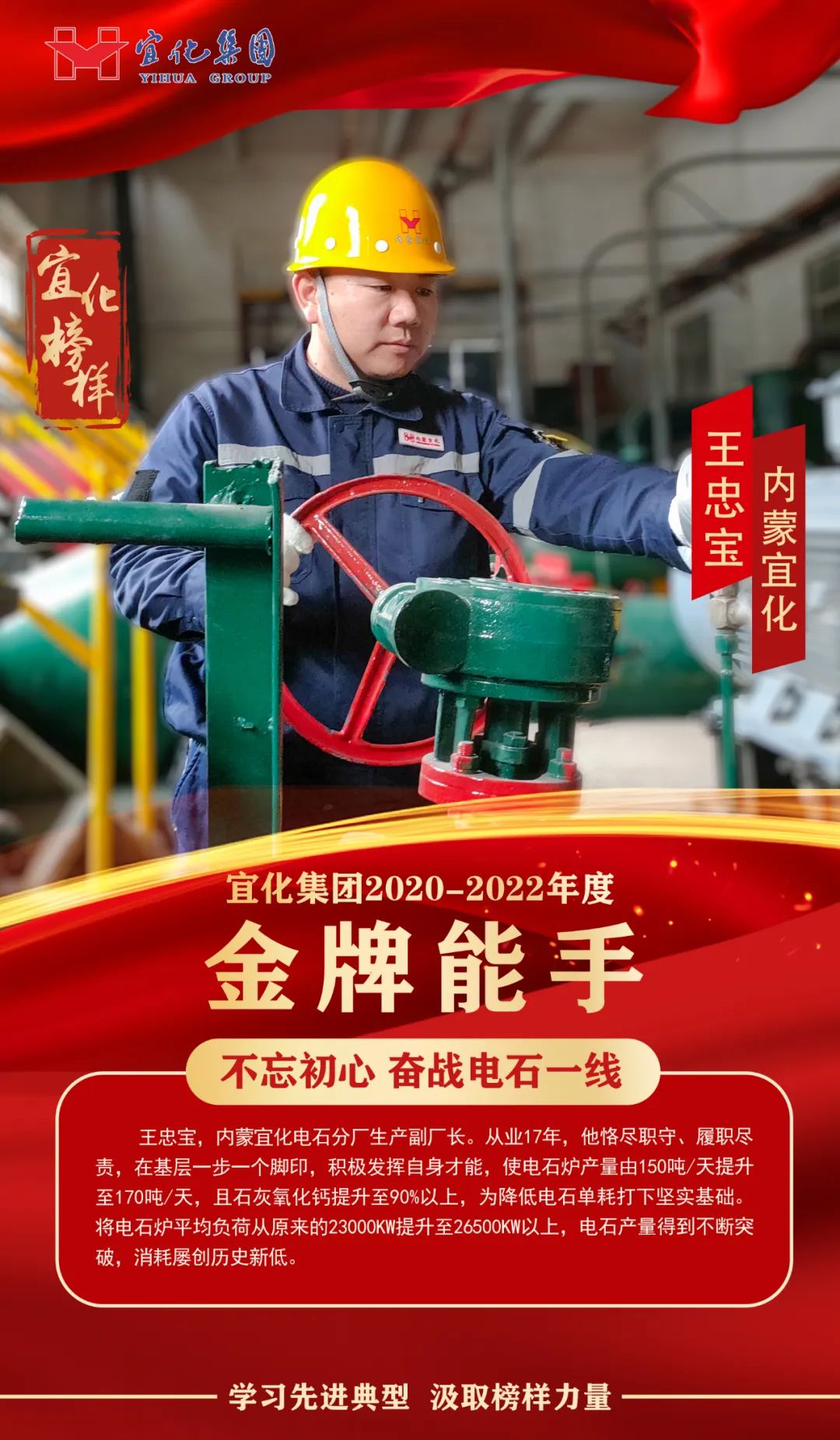 【宜化榜樣】金牌能手王忠寶：不忘初心，奮戰電石一線