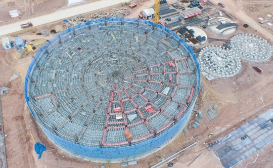 邦普宜化項(xiàng)目標(biāo)志性建筑“鳥巢”初具雛形！